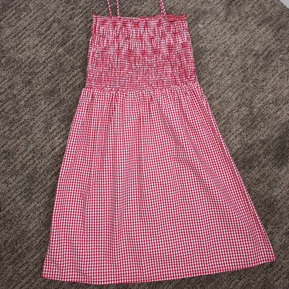 Red and white gingham sundress